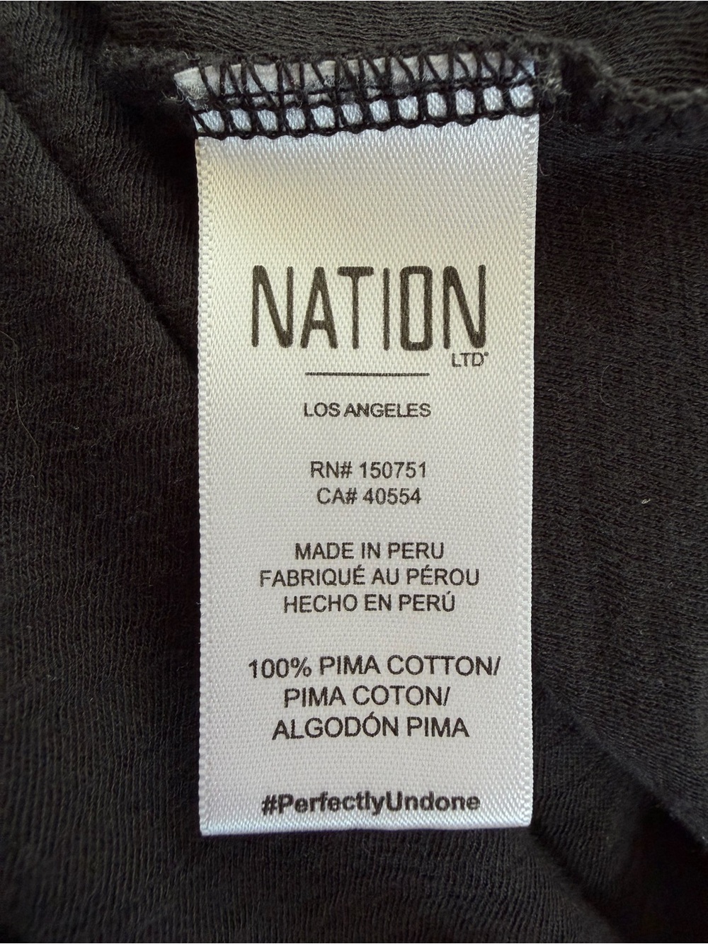 Nation LTD Paulette Tank Black Pima Cotton Ruffle Top XS - Picture 6 of 10